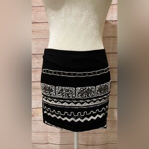 NWT Ya Los Angeles Beaded Black Mini Skirt NWT Size small